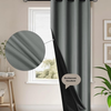 Rideau Occultants à Oeillets Gris Foncé