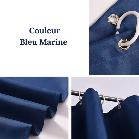 Rideau de Douche Épais Imperméable Bleu Marine