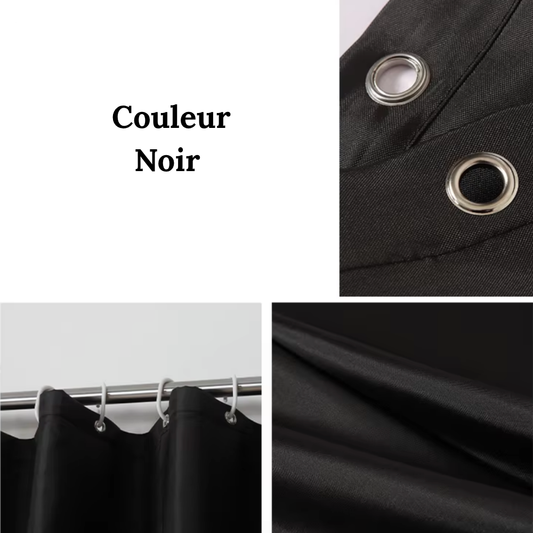 Rideau de Douche Épais Imperméable Noir