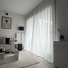 Rideau Effet Mousseline de Soie Blanc
