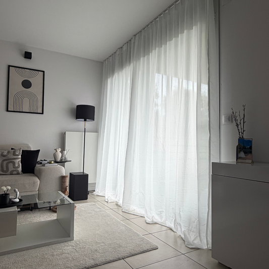 Rideau Effet Mousseline de Soie Blanc