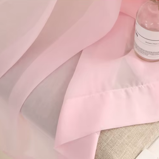 Rideau en Mousseline de Soie Rose