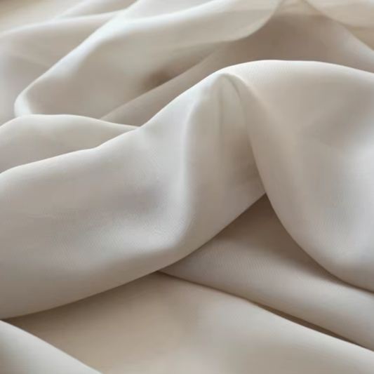 Rideau en Mousseline de Soie Marron Clair