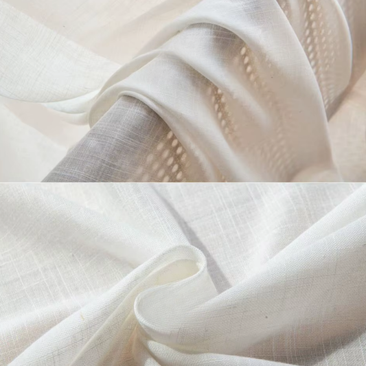 Rideau en Lin Blanc Cassé