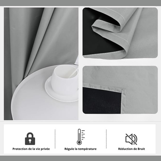 Rideau Occultants à Oeillets Gris