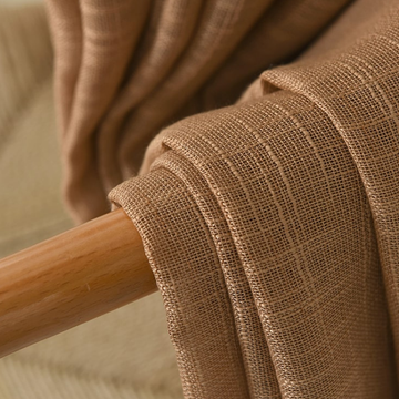 Rideau en Gaze de Coton Marron Clair