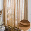Rideau en Gaze de Coton Marron Clair