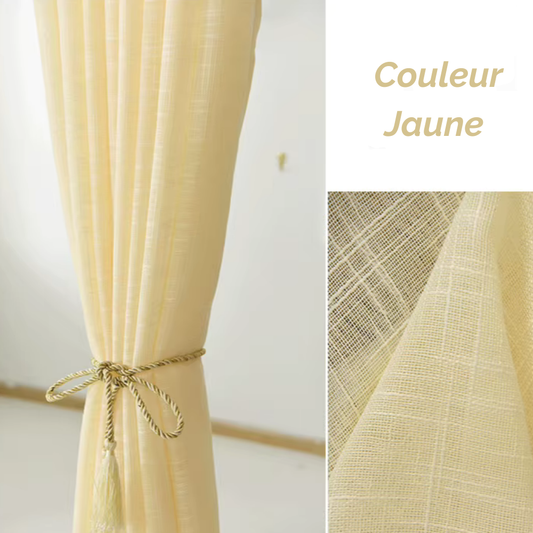 Rideau en Gaze de Coton Jaune