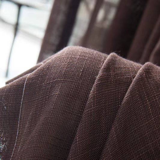 Rideau en Gaze de Coton Marron Foncé