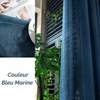 Rideau en Gaze de Coton Bleu Marine
