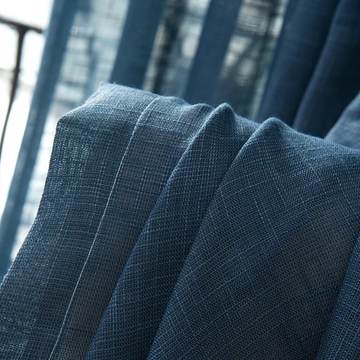 Rideau en Gaze de Coton Bleu Marine