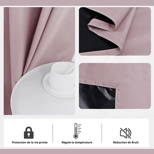 Rideau Occultants à Oeillets Rose