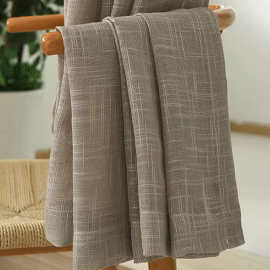 Rideau en Gaze de Coton Gris