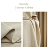 Rideau Occultant Grande Hauteur en Chenille Crème