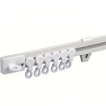 Kit Tringle Rail à Rideaux Flexible Blanc (100 - 600 cm)