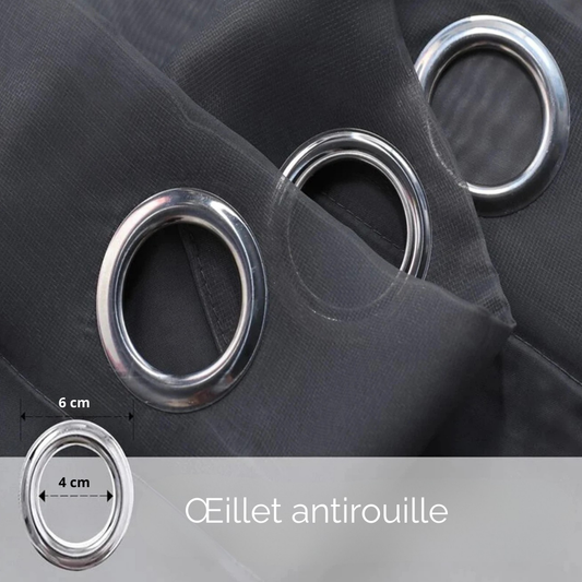 Rideau Transparent Imperméable à Oeillets