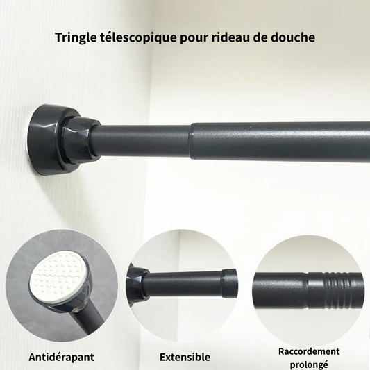 Tringle de Rideau de Douche Extensible Sans Perçage