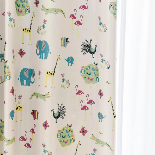 Rideau Voilage Enfant à Motif Animaux