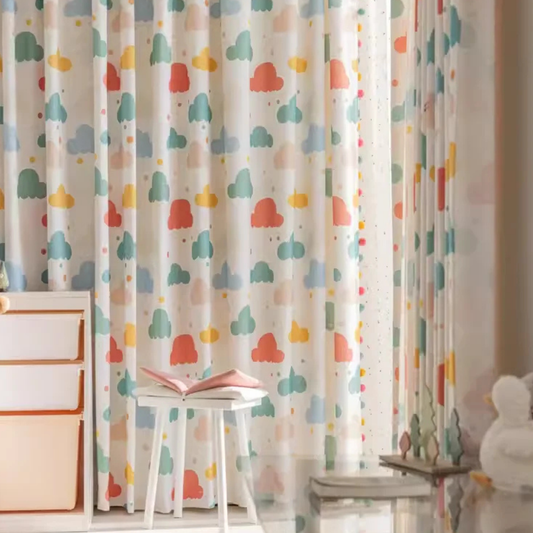Rideau Voilage Enfant à Nuage Colorés