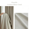 Rideau Occultant Grande Hauteur en Chenille Blanc Cassé