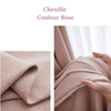 Rideau Occultant Grande Hauteur en Chenille Rose