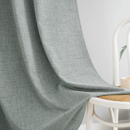 Rideau Occultant Effet Lin Vert Sauge