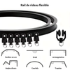 Kit Tringle Rail à Rideaux Flexible Noir (200 - 500 cm)