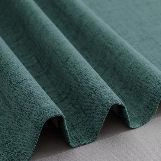 Rideau Occultant Effet Lin Bleu Sarcelle