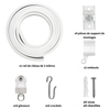 Kit Tringle Rail à Rideaux Flexible Blanc (100 - 600 cm)