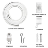 Kit Tringle Rail à Rideaux Flexible Blanc (100 - 600 cm)