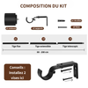 Kit de Tringle Extensible (L80 - L300 cm / D25 mm)
