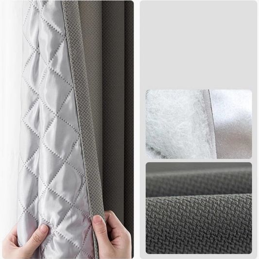 Rideau 3 en 1 Occultant Thermique et Phonique Gris Foncé