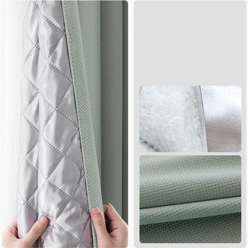 Rideau 3 en 1 Occultant Thermique et Phonique Vert Clair