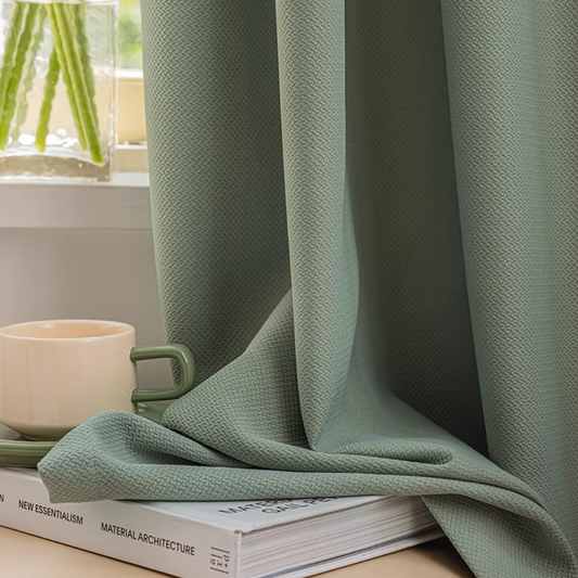 Rideau 3 en 1 Occultant Thermique et Phonique Vert Clair