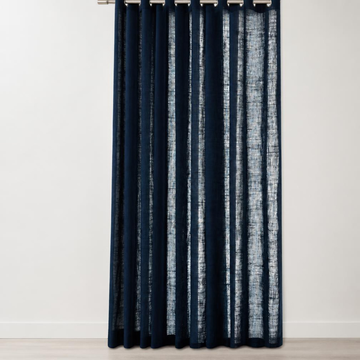Rideau en Lin Moderne Bleu Royal