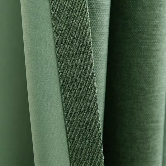 Rideau Occultant Épais Effet Lin Vert