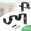 Double Heavy Duty Iron Curtain Rod Hooks Holders Drapery Bracket Poles Adjustable Accessories Home Decor Window Treatment Parts