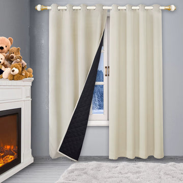 Rideau Occultant Thermique en Coton Matelassé