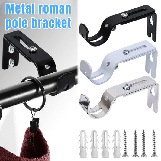 Adjustable Extendable Durable Window Curtain Rod Holder With Screws Wall Bracket Hanging Hooks Furniture Hardware Tools 1/2/3Pcs