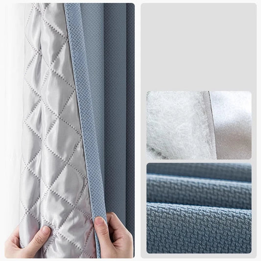 Rideau 3 en 1 Occultant Thermique et Phonique Bleu