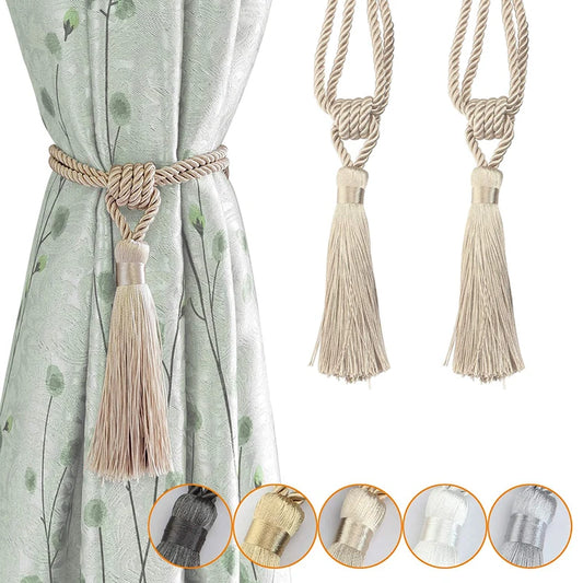 1Pc Handmade Tassel Curtain Tieback Room Accessories Gold Curtain Buckle Rope Home Decoration Holdback Window Fringe