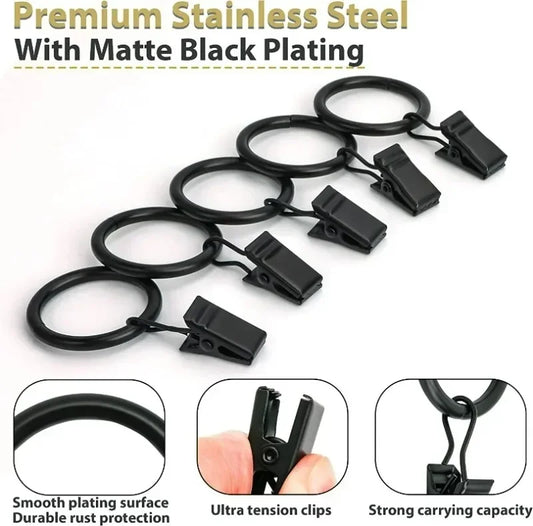 10/30pcs Curtain Rings Clips Multifunctional Rustproof Enduring Hangers Curtain Rings Buckles DIY Wire Holder Home Bathroom Clip