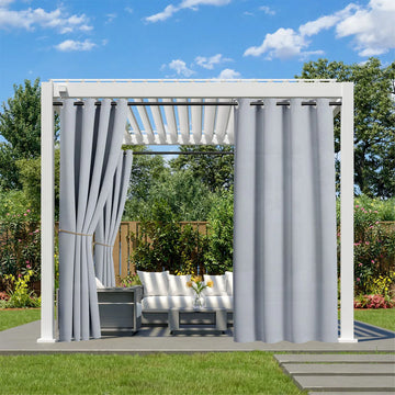 Rideau Extérieur Imperméable Argent