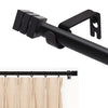 Square retractable advanced curtain rod,modern elegant matte black splice adjustable length metal curtain rod with bracket