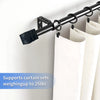 Square retractable advanced curtain rod,modern elegant matte black splice adjustable length metal curtain rod with bracket