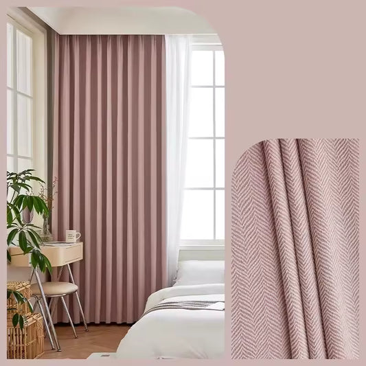 Rideau Occultant Grande Hauteur en Chenille Rose