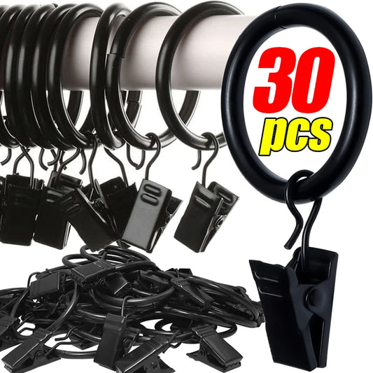 10/30pcs Curtain Rings Clips Multifunctional Rustproof Enduring Hangers Curtain Rings Buckles DIY Wire Holder Home Bathroom Clip