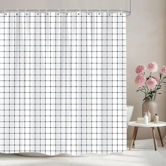 Rideau de Douche Imperméable à Carreaux