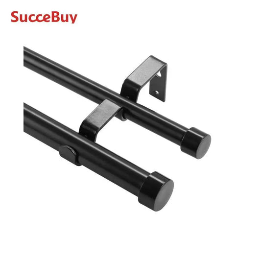 SucceBuy 1 Inch Double Curtain Rods 36-72/74-144 Inches Rods for Windows 24-68/69-140 Inches Telescoping Dual Curtain Rod